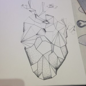 geometric heart drawing