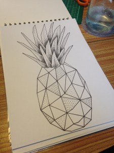 Geometric pineapple drawing